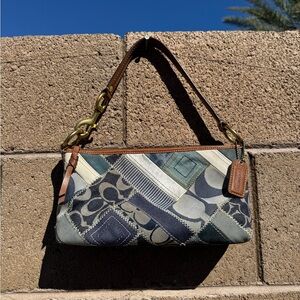 Vintage Coach Blue Denim Patchwork Mini Carly